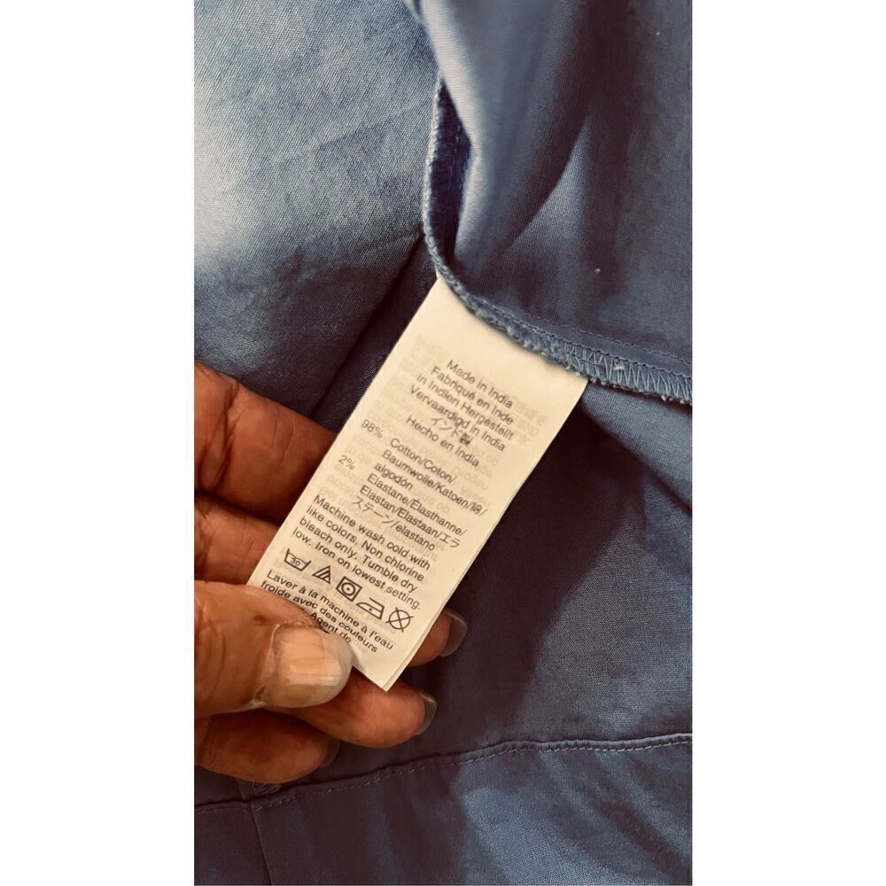 J. Crew Wrap Dress Blue Cotton Poplin Dress Size 8 New ($118) - Picture 10 of 10